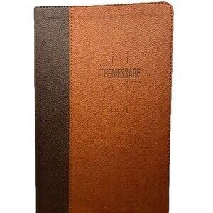 The Message Bible Tan Brown Leather The Bible in Contemporary Language NEW
